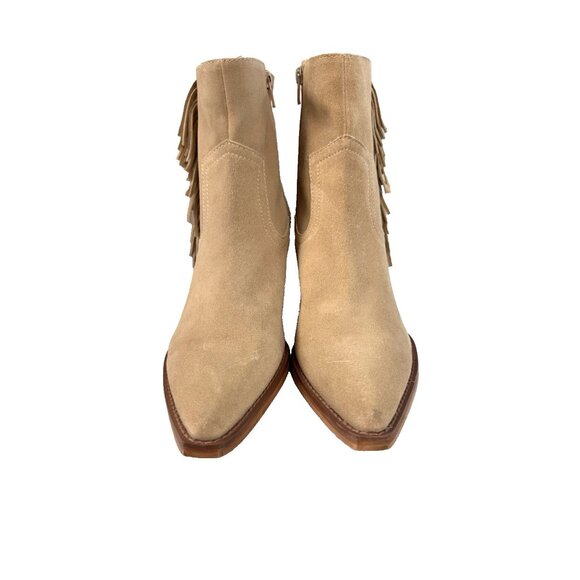 Coconuts by Matisse Jane Fringe Boot 8M Beige Suede Boho Western Chic Rodeocore - Picture 9 of 16